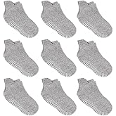 Zaples Baby Non Slip Grip Ankle Socks with Non Skid Soles for Infants Toddlers Kids Boys Girls
