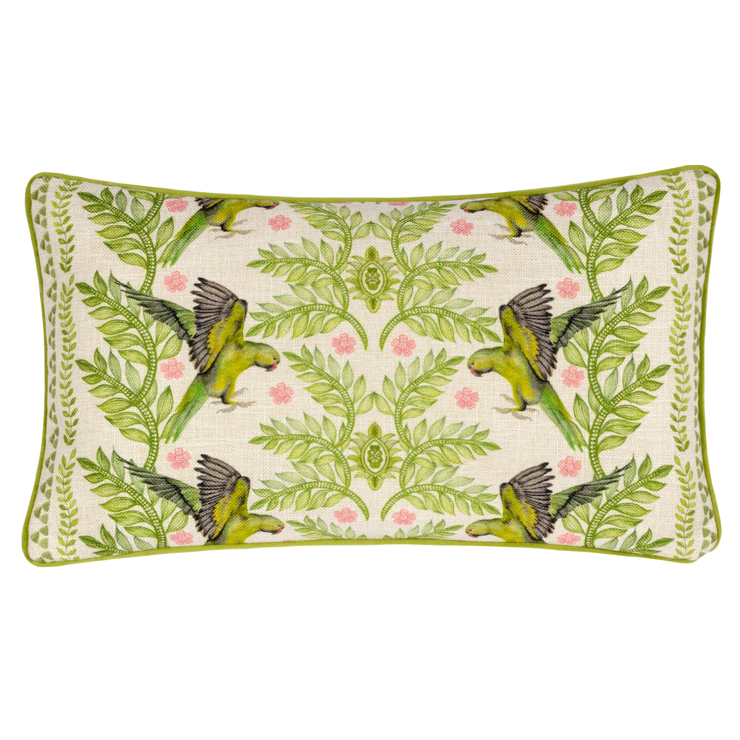 furn. Wylder Tropics Valera Pedra Parrots Tropical Piped Cushion Cover