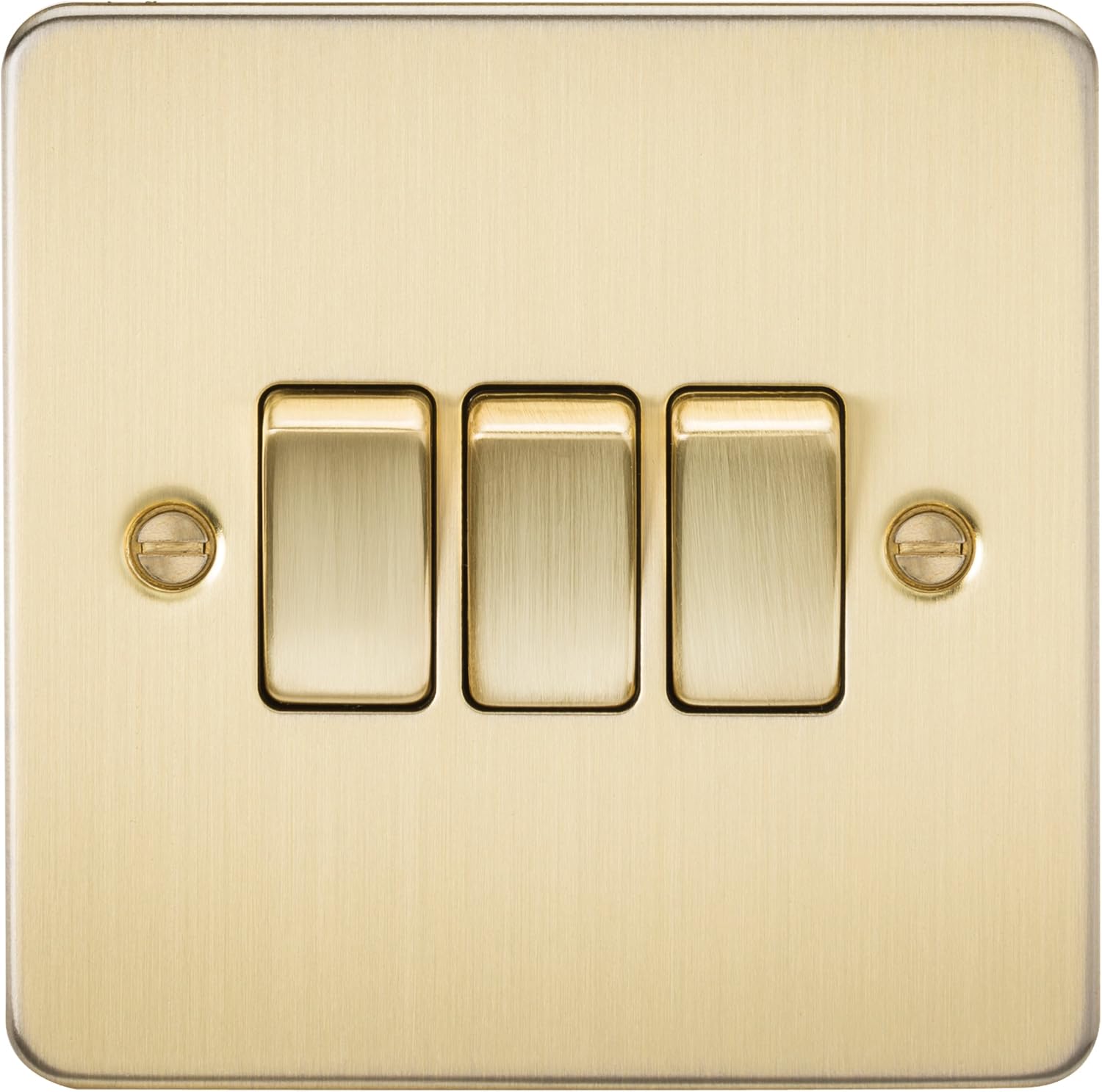 Knightsbridge FP4000BB Brushed Brass FPAV4000BB Flat Plate 10A 3G 2 Way Switch