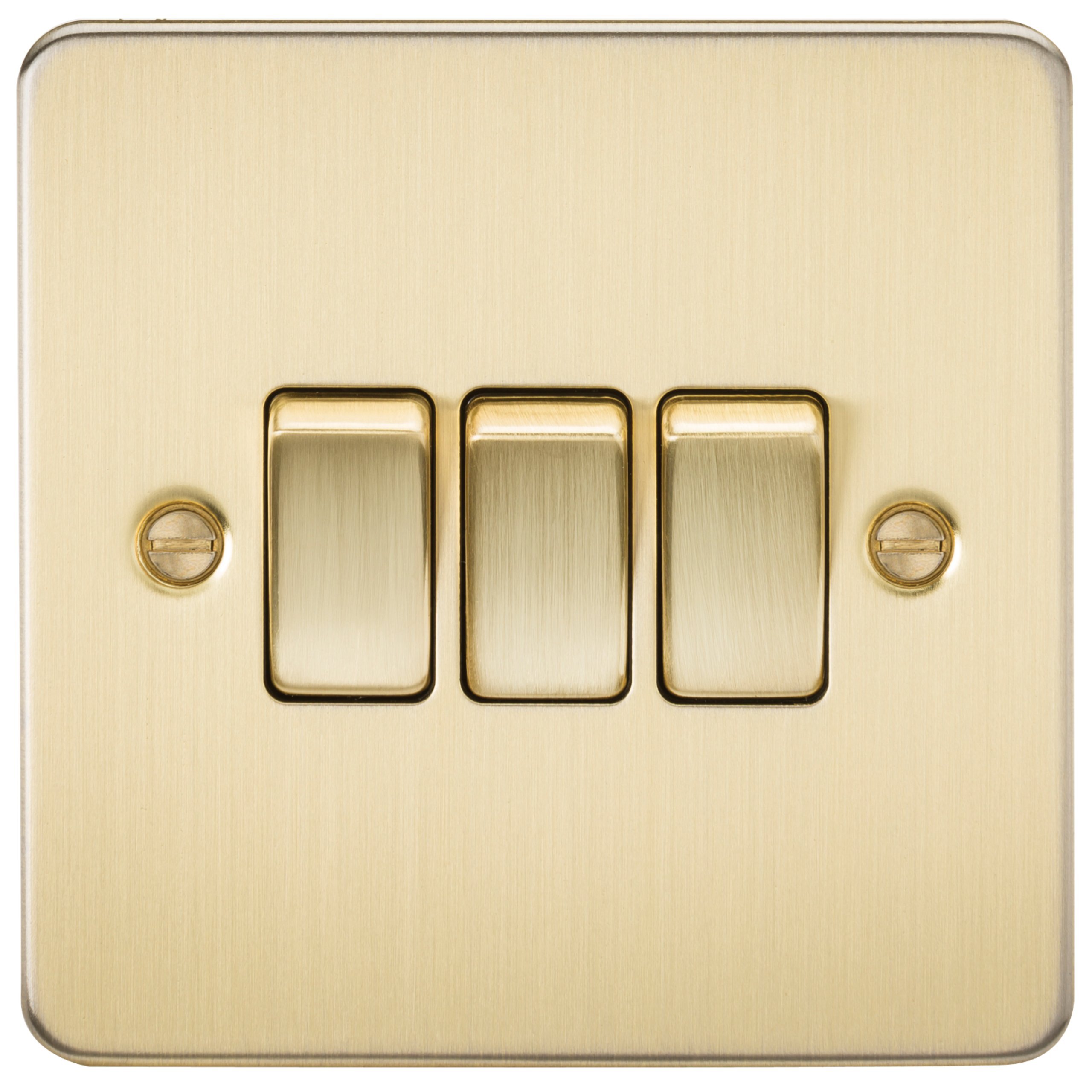 Knightsbridge FP4000BB Brushed Brass FPAV4000BB Flat Plate 10A 3G 2 Way Switch