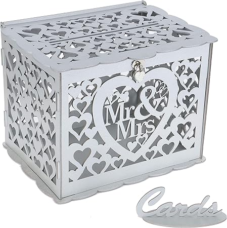 Benjia - Tarjetas de regalo de boda con soporte para poste de dinero, cajas de sobres de