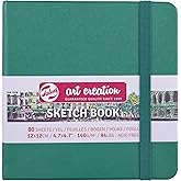 Talens Art Creation Sketchbook 80 Sheets, 12 cm x 12 cm, Forest Green