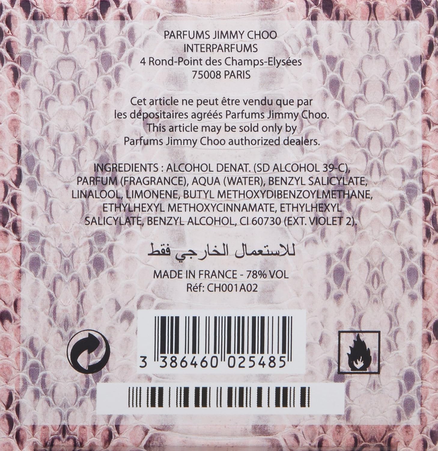 jimmy choo ingredients