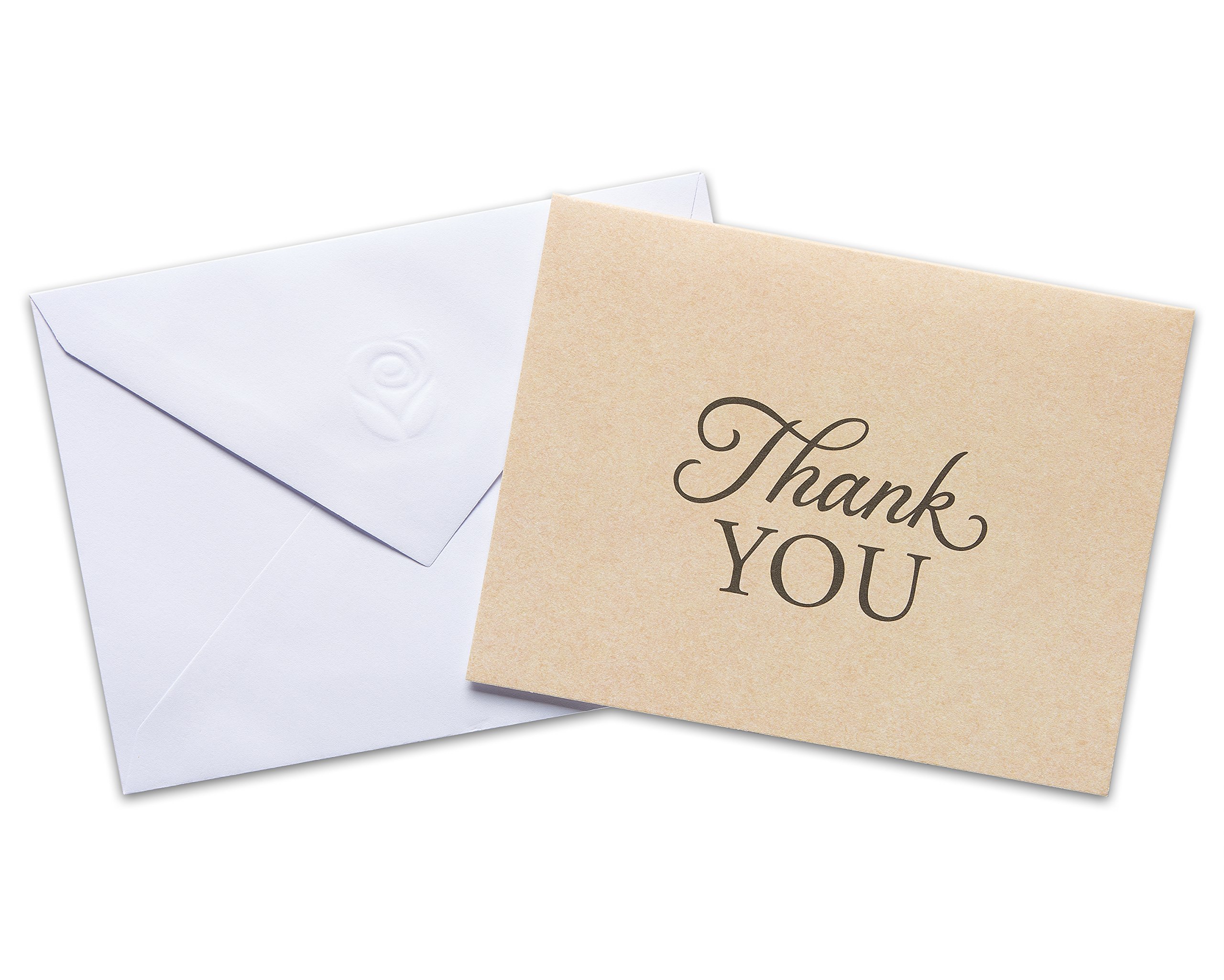 American Greetings Thank You Cards with Envelopes, Brown Kraft-Style (50-Count)