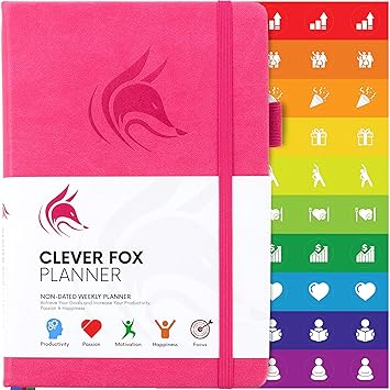 Der Clever Fox Planer - Kalender Notizbuch Organizer Tagebuch zur Steigerung von Produktivität, Motivation, Achtsamkeit, Lebe