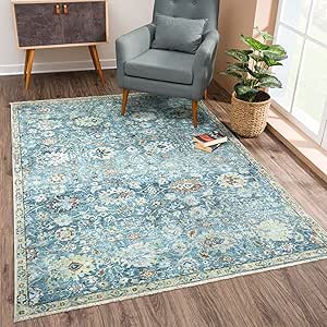 Amazon.com: Bloom Rugs Caria Washable Non-Slip 3x5 Rug - Blue / Beige ...