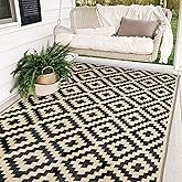 SAND MINE Waterproof Outdoor Rug 5x8 ft, Plastic Reversible Rug, Modern Area Rug, Large Floor Mat for Outdoors, RV, Patio, Ba