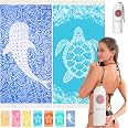 Antfuny 2-Pack Turkish Beach Towels - Quick Dry, Sand Free, Extra Large Striped Towels With Travel Bag (Blue Fish Dolphins) - View #8