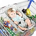 Binxy Baby Shopping Cart Hammock for Infants and Toddlers, Cart Seats for Babies, for All Car Seat Models, Grocery Cart Hammock for Baby, Capacity of up to 50 lbs, Gray and Aqua