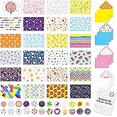 Decorably 24 Pack 6x4in Assorted Blank Cards with Envelopes and Stickers, 24 Unique Colorful Designs for Kids and Adults, Friends & Loved Ones - All Occasions Gifting, Mailing