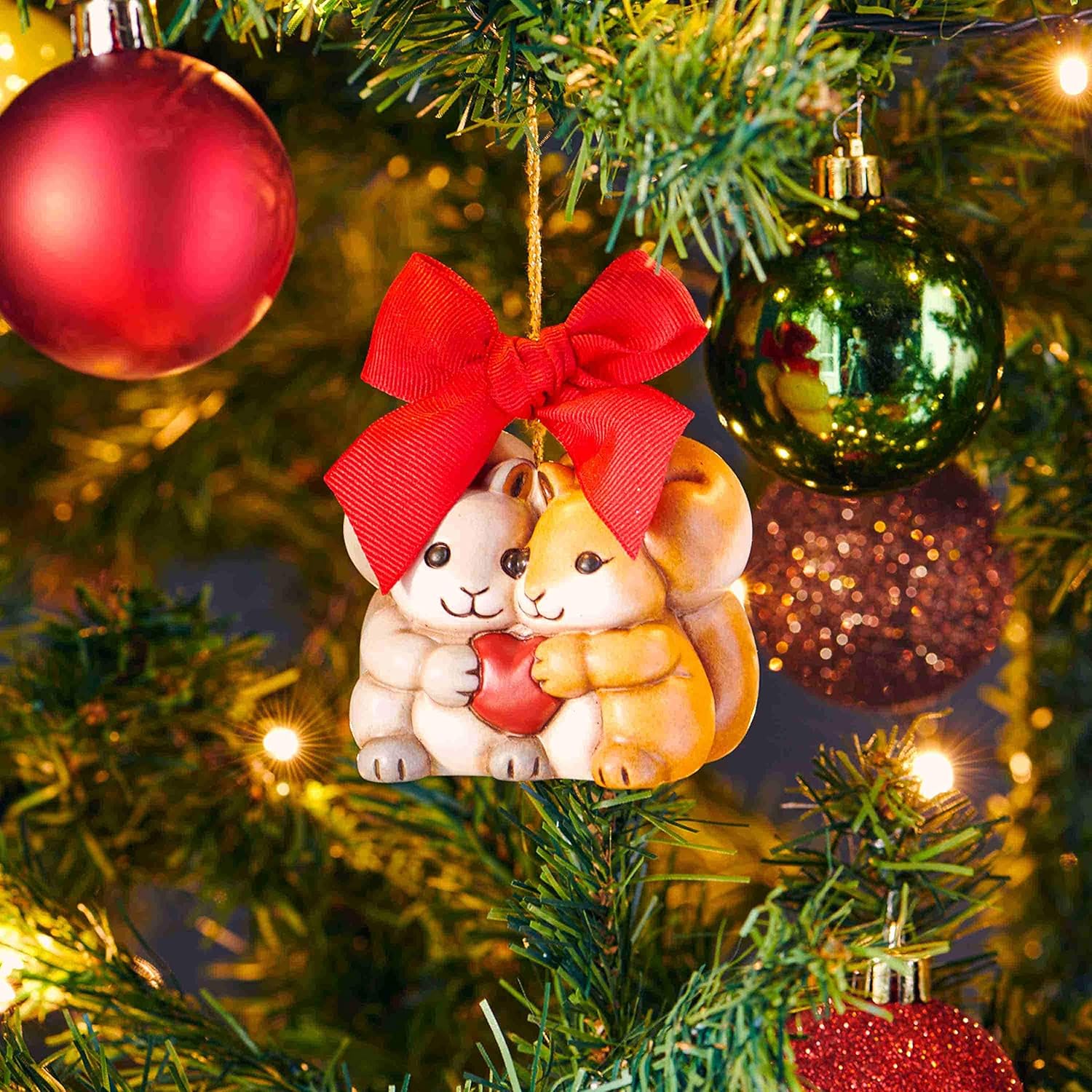 Albero Di Natale Con Addobbi Thun.Thun Addobbo Per Albero Di Natale Scoiattoli Con Cuore Maxi Amazon It Casa E Cucina