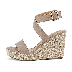 Womens Wedge Platform Espadrille Cross Ankle Strap
