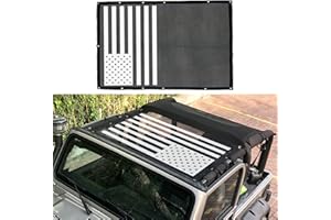Bestaoo Mesh Shade Bikini Top UV Protection Sunshade Cover for Jeep Wrangler TJ 1997-2006 - USA Flag