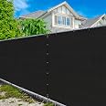 4' X 50' Black Privacy Screen For Fences - Heavy Duty Windscreen, 90% Blockage, Includes Grommets & Zip Ties