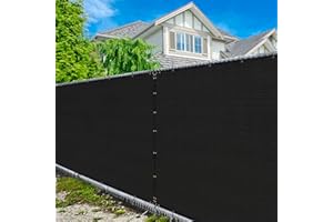 Amgo Custom Made 4' x 5' Black Fence Privacy Screen Windscreen with Bindings & Grommets, Heavy Duty for Commercial and Residential, 90% Blockage, Cable Zip Ties Included (We Customize)