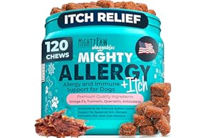 Mighty Paw Waggables Allergy Immune + Itch (Made in The USA) -Dog Chews Anti-Itch for Dogs. Allergy Support Vitamins for Skin and Coat Allergies. Omega 3 & Quercetin for Pets 120 Ct