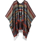 Shawl Wraps for Women Knitted Tassel Poncho Cape Retro Vintage Boho Scarf Bohemia Cover Ups