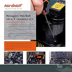 NordWolf 9-Piece T-Handle Metric Allen Wrench