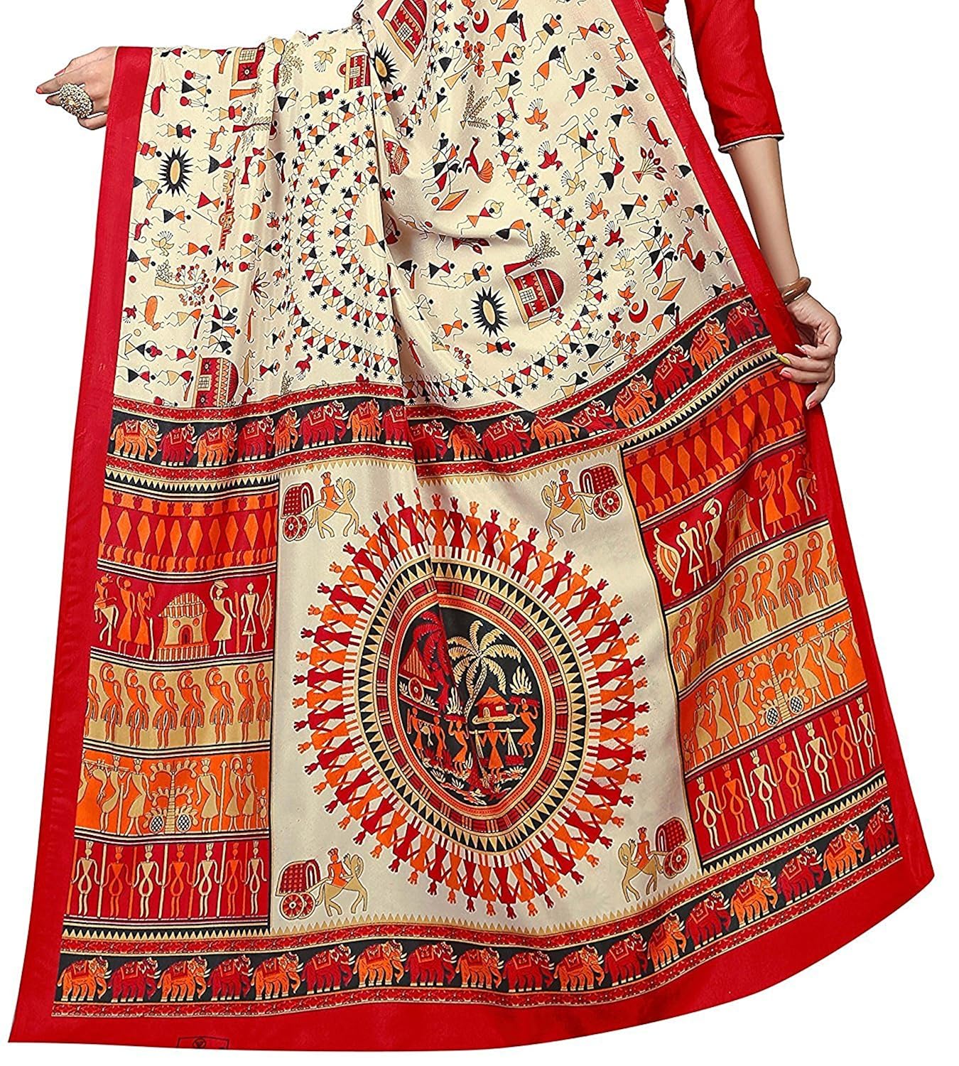 fabdiamond women's cotton saree with blouse piece(free_size)