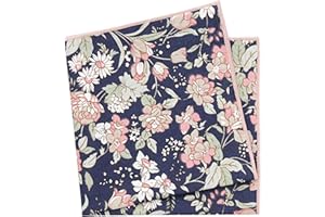 BELLUNO Printed Floral Cotton Pocket Square for Men