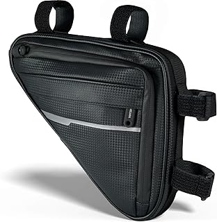 Velmia Fahrrad Dreiecktasche [Wasserdicht] - Fahrradtasche Rahmen, Triangeltasche ideal für Fahrradschloss, Werkzeug, Regenjacke etc - MTB Tasche, Fahrrad Rahmentasche mit 3 Fächern &amp; 1,7l Volumen