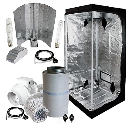Cultivalley Growbox Komplett-Set 80x80x180cm, 250W NDL MH Wuchs & HPS Blüte Bausatz, 160m³ Standard Klimaset mit AKF