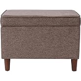 Spatial Order 24" Dinah Collection Storage Ottoman - Chocolate Brown