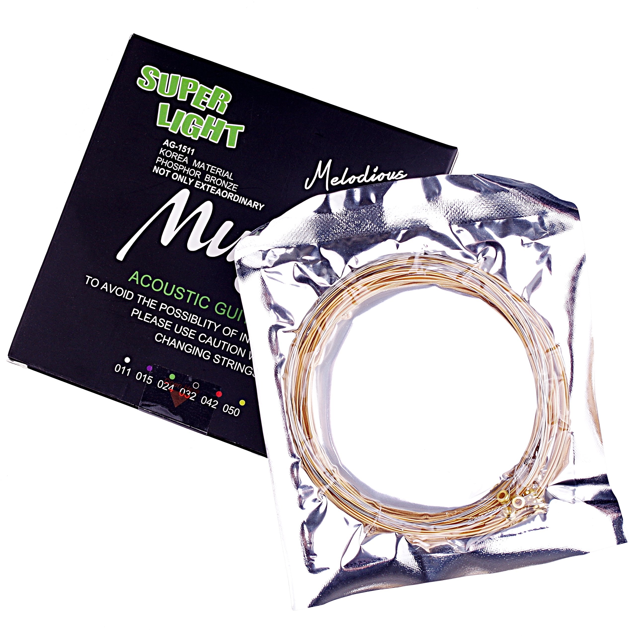 Acoustic Guitar String Mugig Korean Phosphor Bronze and Steel Pack of Two