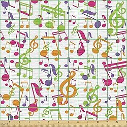 Ambesonne Music Fabric by The Yard, Inspirational
