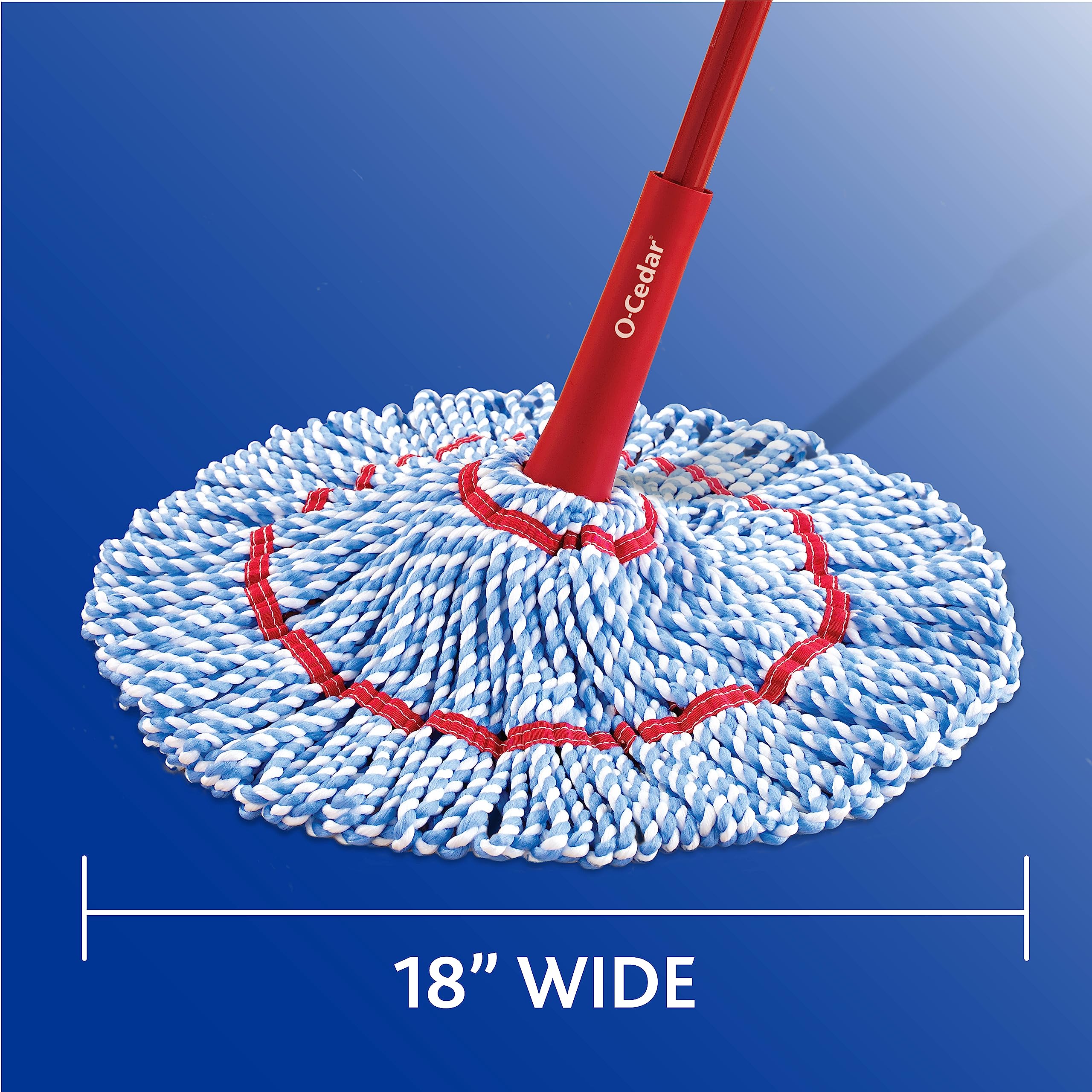 O-Cedar MicroTwist MAX Microfiber Twist Mop with 1 Extra Refill | Features Hands-Free Wringing | Extra Large 18-Inch Mop Head | Safe on All Floor Types