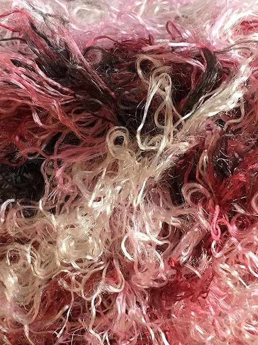 Raspberry Rose Black White Wavy Eyelash Yarn Dark Horse