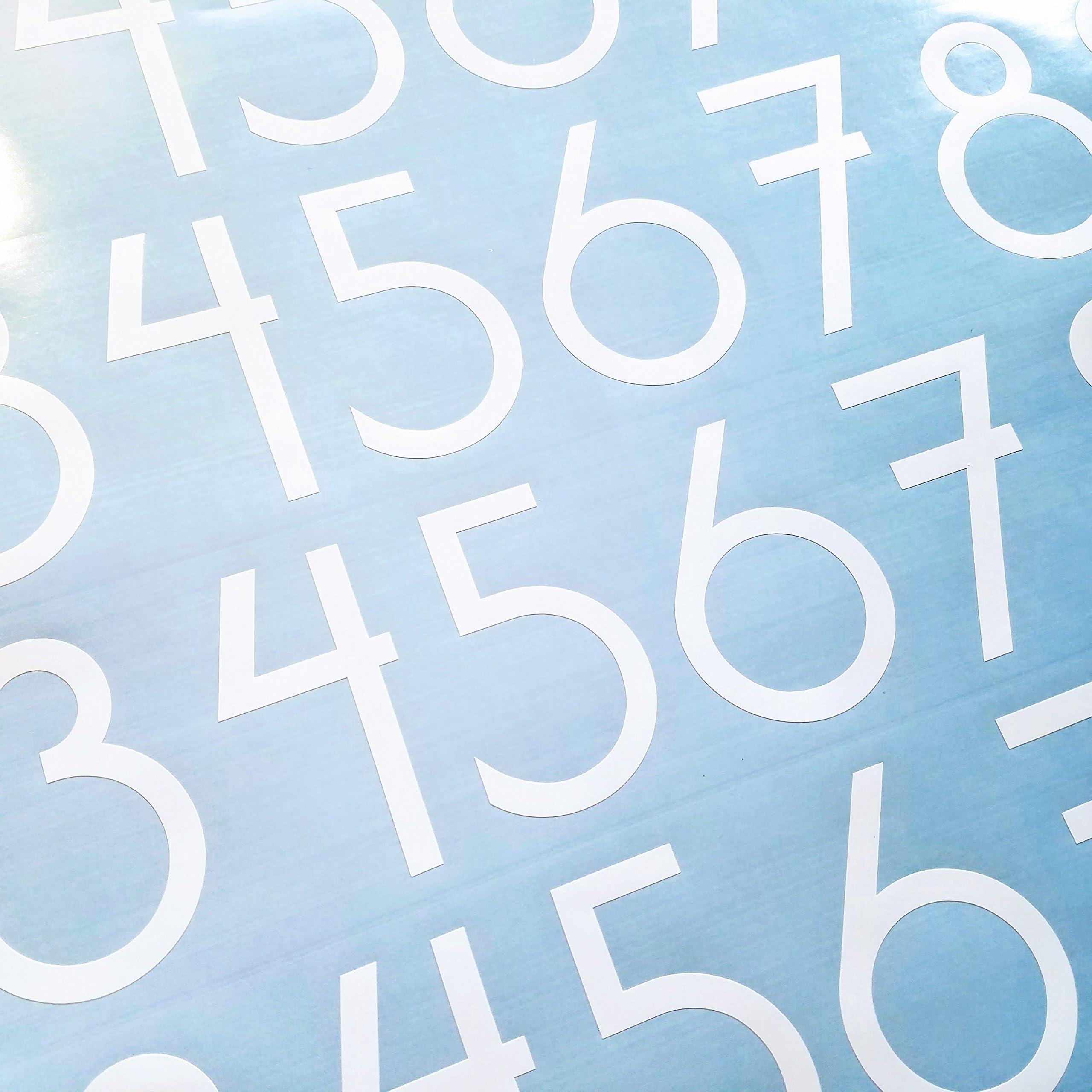 Modern Style Die Cut Vinyl Numbers (2 inch Matte White)