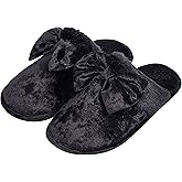 DL Womens Fluffy Velvet Slip on Scuff Slippers for Women Indoor, Warm Furry Ladies Bedroom Slippers with Non Slip Outsole Pink Gray Size 5-6, 7-8, 9-10