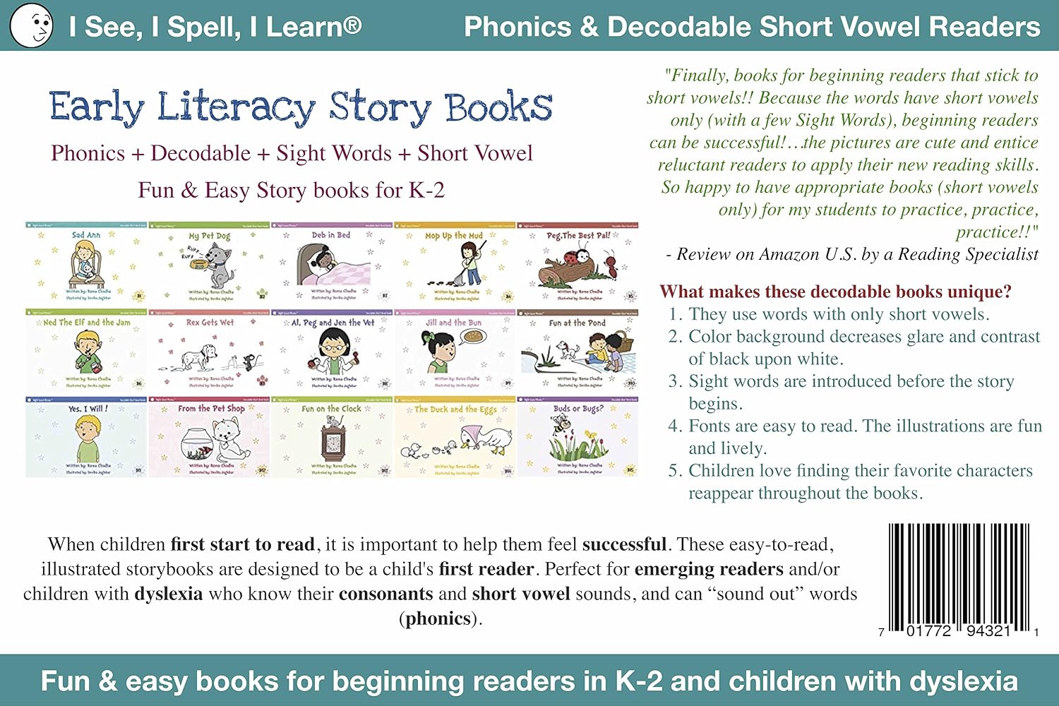 I SEE, I SPELL, I LEARN® - Sight Words & Short Vowel Story Books: for Emergent Readers & Dyslexia - Levels A, B & C (Level B) - Image 3