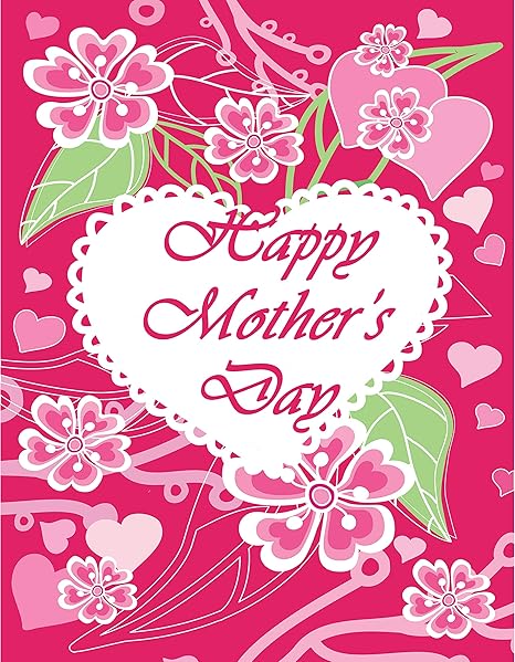 Amazon Com Happy Mother S Day Heart Flower Pink Garden Yard Flag