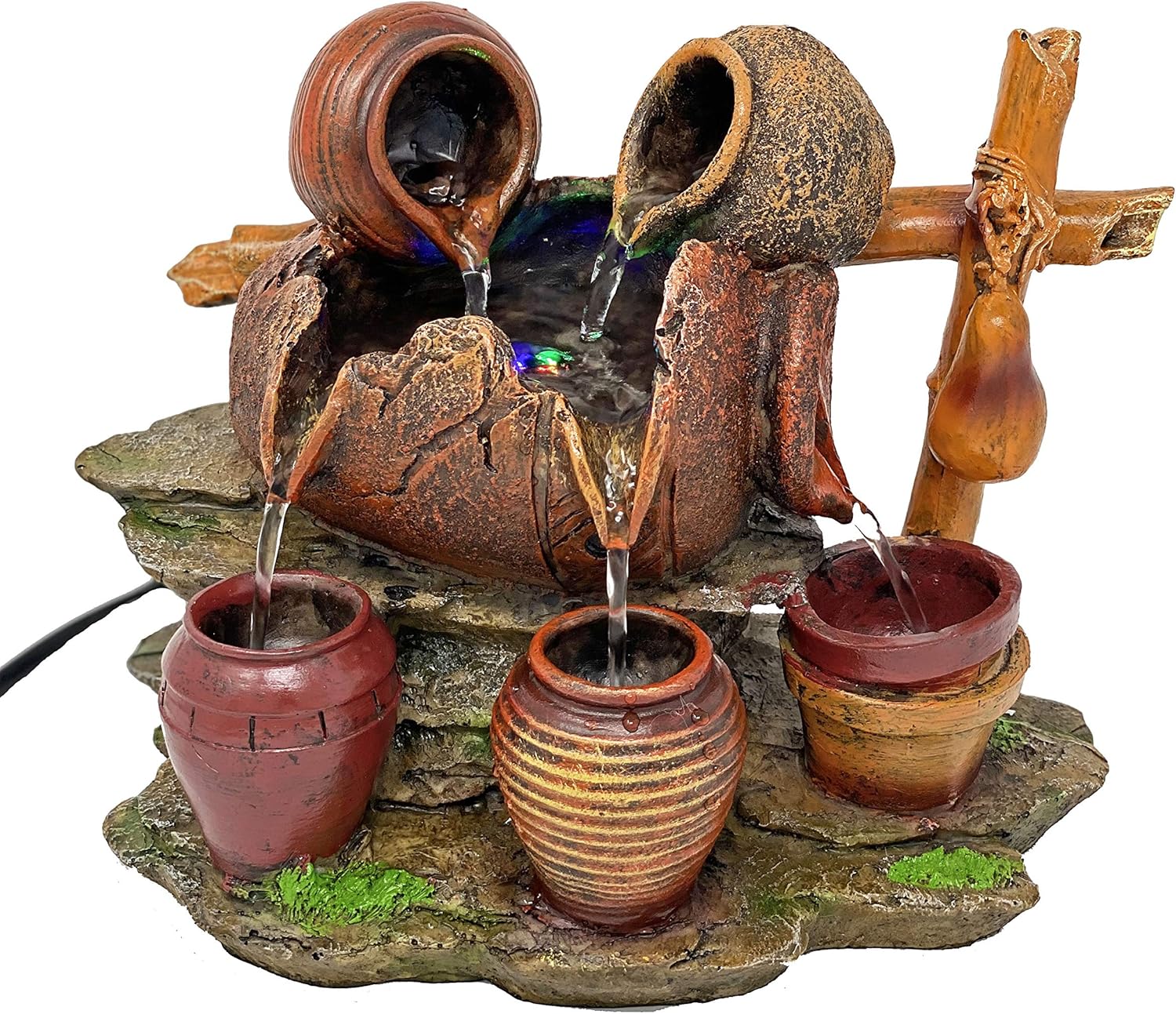 GiftsRDecor Indoor Tabletop Fountain Water Jars and Bamboo: Home & Kitchen