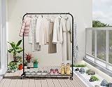 HOMIDEC Clothes Rail Portable Rack with Wheels 40 kg Capacity Black view 6