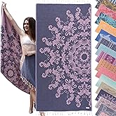 Luxurious Turkish Cotton Beach Towels Oversized (69 x 37 inch) - Sandless, Lightweight Quick Dry Beach Towel for Women- Easy to Pack, Travel Friendly -Beach Gifts for Women -, 100% Soft Cloud Cotton