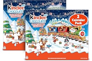 Kinder Chocolate Countdown Advent Calendar, Chocolate Candy, 2025, 2 Pack, Holiday gift for all, 24 Pieces 8.8 oz