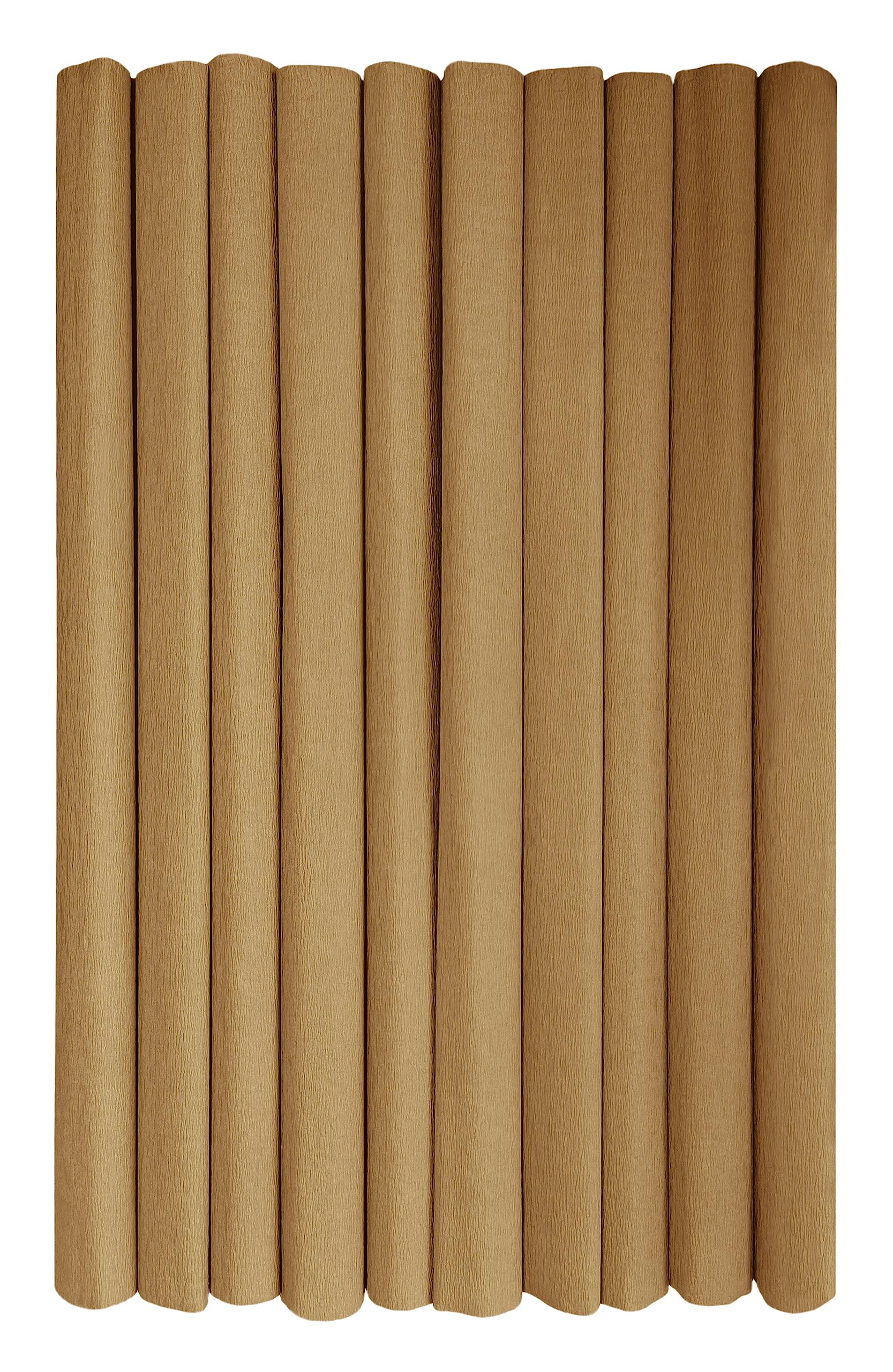 Interdruk - Crepe Paper Rolls for Kids, DIY and Decorations - Pack of 10 Reels (50cm x 200cm, 28g/m2) - 32 Golden
