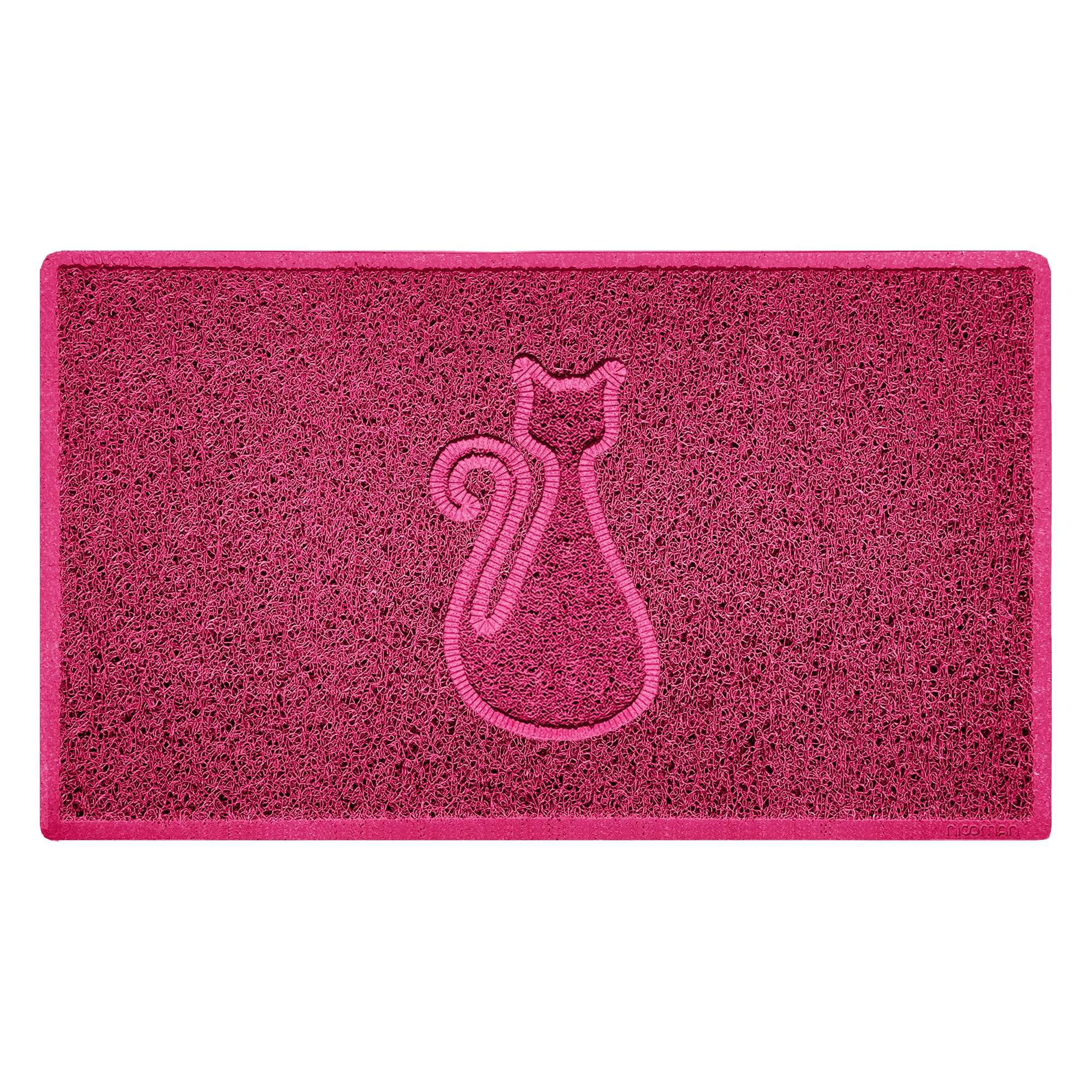 Nicoman CAT Embossed Shape Door Mat Dirt-Trapper Washable Barrier Doormat-(Use Indoor or Sheltered Outdoor)-(75x44cm/29.5x17.3inches,Medium) Pink