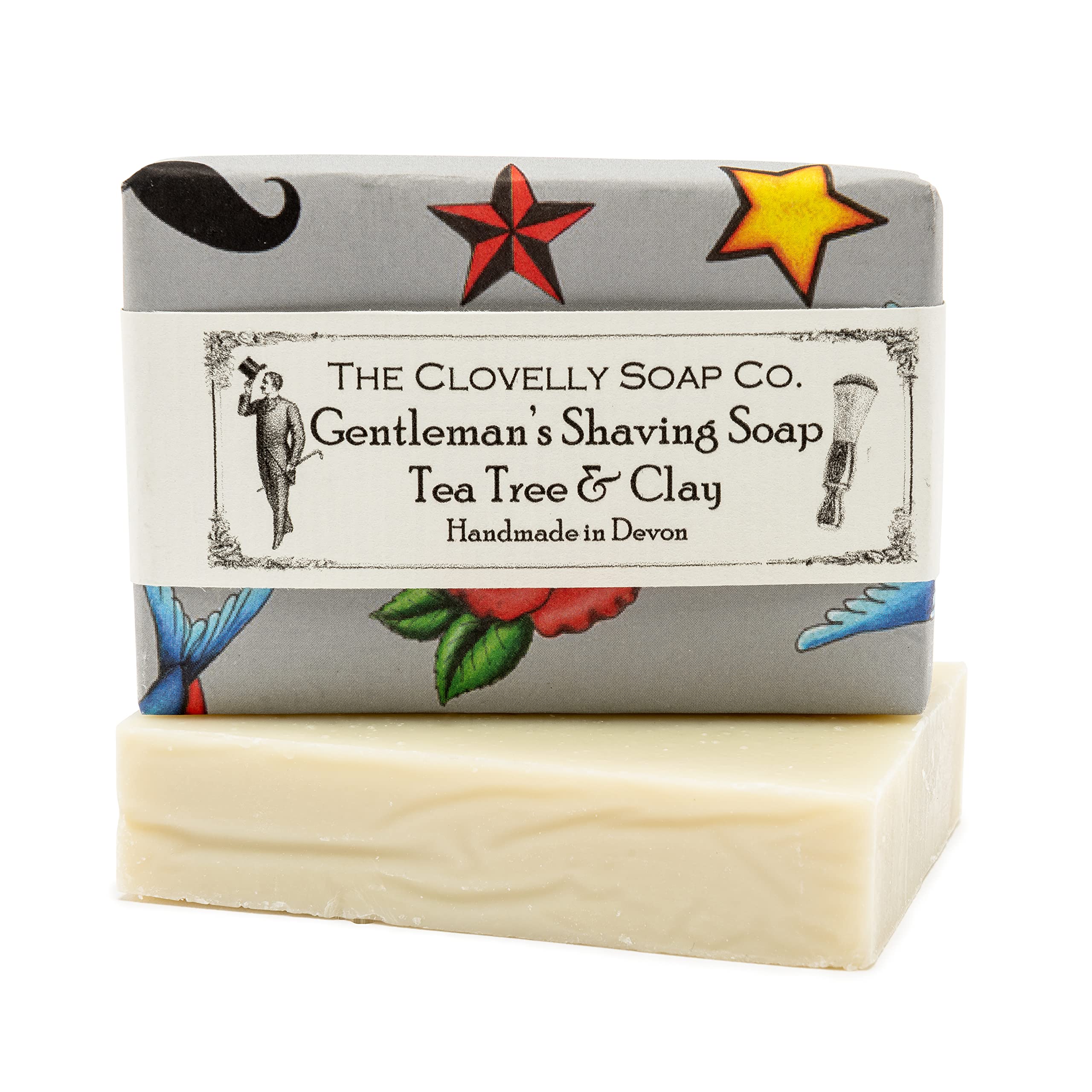 Clovelly Soap Co Natural Handmade Gentleman's Shaving Soap Bar for all Skin Types 100g