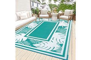 HiiARug Outdoor Rug 6x9Ft Outdoor Plastic Straw Rug Waterproof Reversible Patio Mat Camping Rug RV Mat Outdoor Area Rugs for Outdoors, RV, Patio, Backyard, Deck, Camping