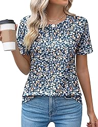 Kistore Short Sleeve Tops for Women Summer Crew