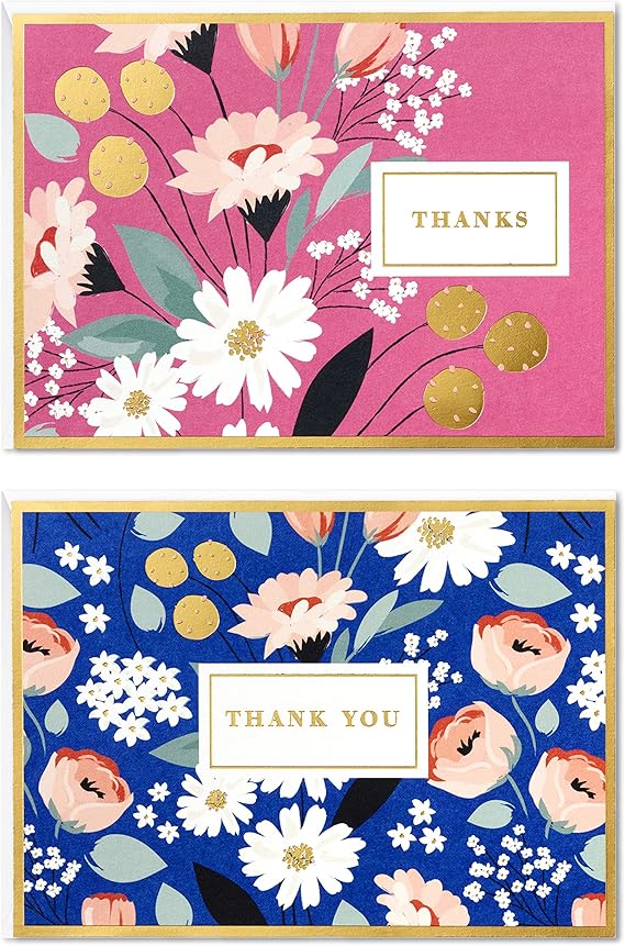 Hallmark Thank You Cards Assortment, Pink and Blue Floral
