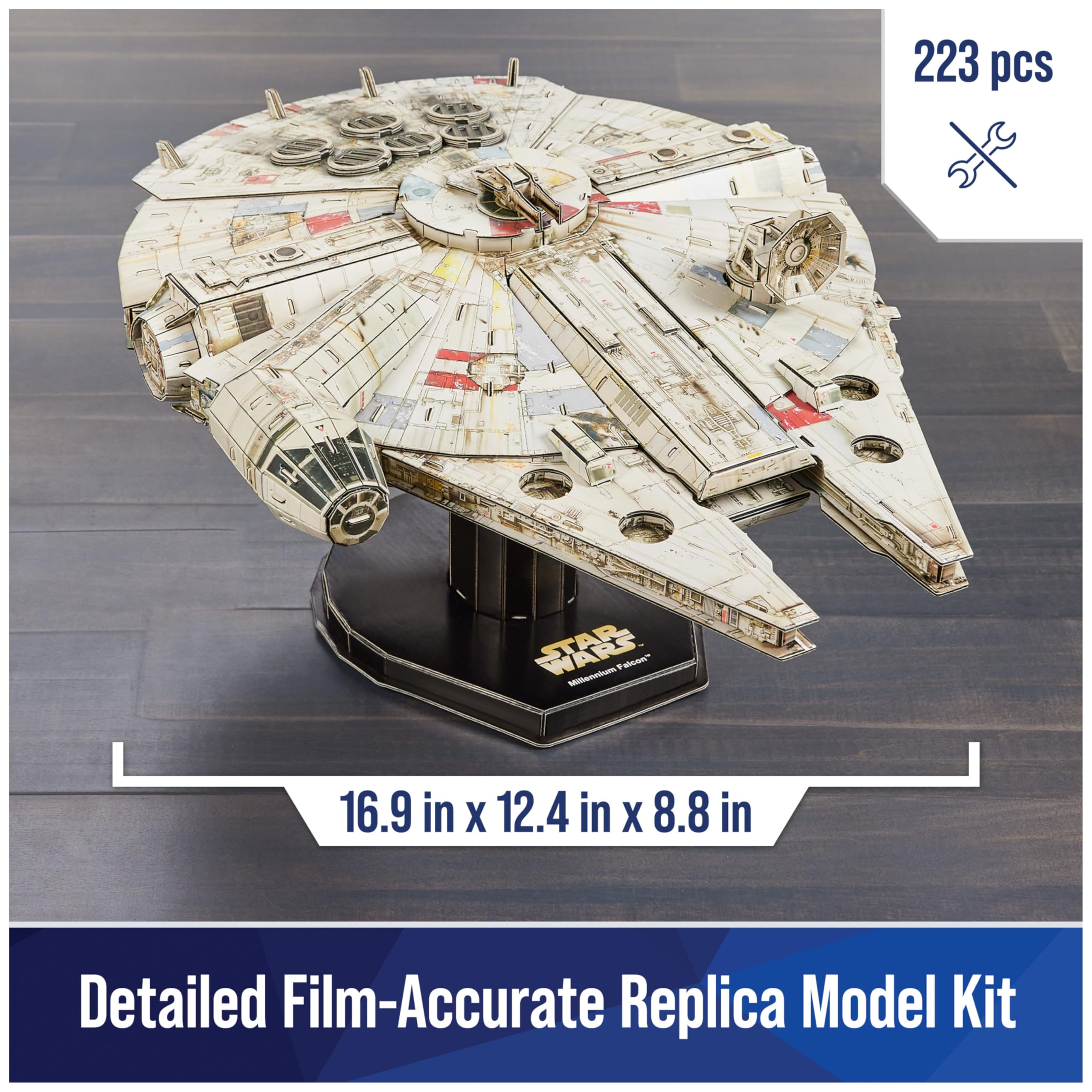 4D Build Star Wars Millennium Falcon 3D Model Kit, 𝖲tar Wars Gifts, Ѕtar Ｗars Toys Desk Decor for Star Ｗars Fans & Collectors, Adults & Teens 12+