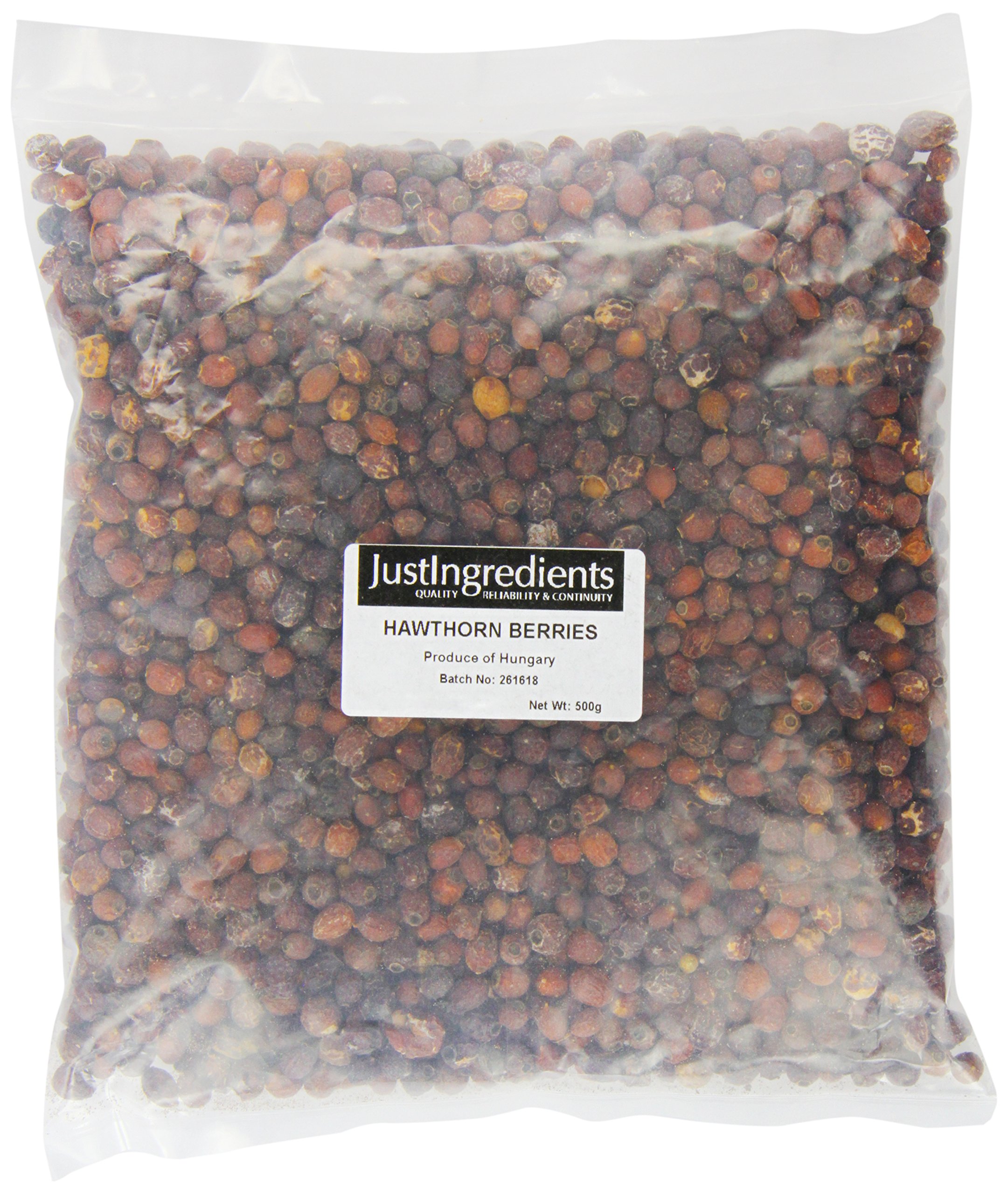 JustIngredients Essentials Hawthorn Berries, 500 g - Pack of 2