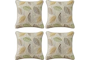 Supdurplus Outdoor Sunbrella Decorative Pillows Pack of 4, 16" x 16" Outdoor Pillow Set for Couch Bed Throw Patio Sofa, Momento Spring
