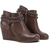 Womens Wedge Ankle Boots Braided Fringe Strap Western Heeled Fall Booties Dress Shoes