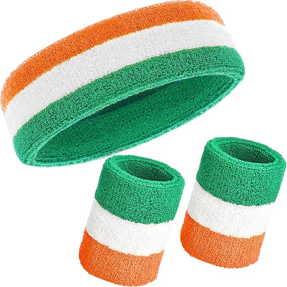 3 Pieces Sweatbands Set, Includes Sports Headband and Wrist Sweatbands